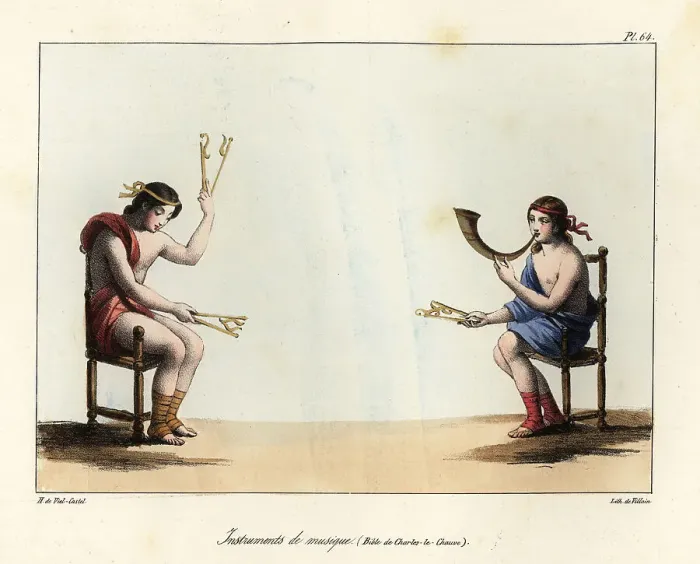 Framed Print : Musical instruments in the time of King David Framed Print : Musical instruments in the time of King David