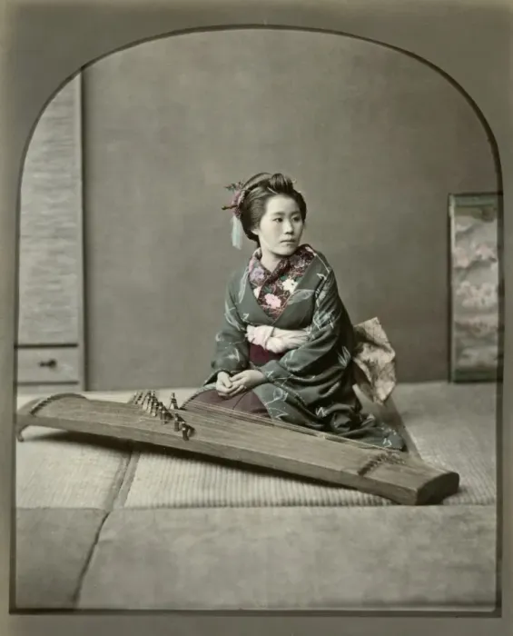 Framed Print : Musician and koto, Japan Framed Print : Musician and koto, Japan