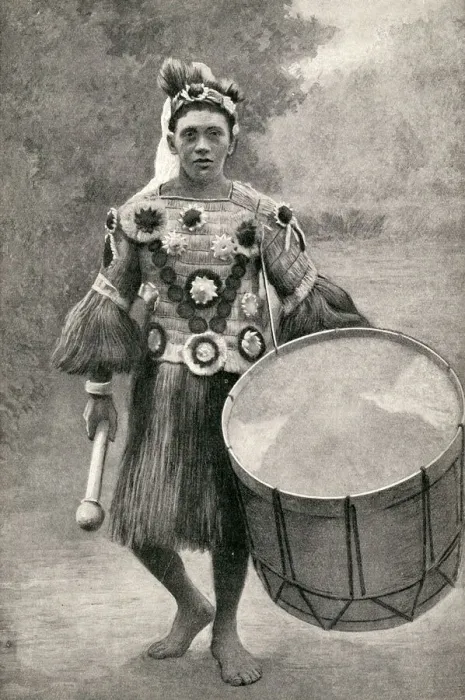 Framed Print : Musician with large drum, Tahiti, French Polynesia Framed Print : Musician with large drum, Tahiti, French Polynesia