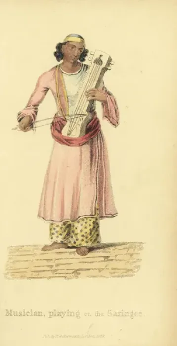 Framed Print : Musician playing the saringee (Indian violin) Framed Print : Musician playing the saringee (Indian violin)