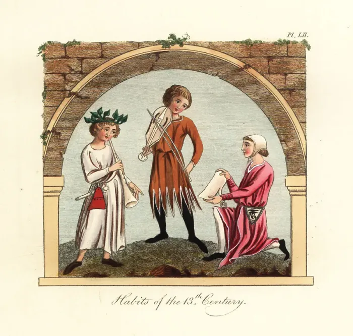 Framed Print : Musicians of the 13th century Framed Print : Musicians of the 13th century