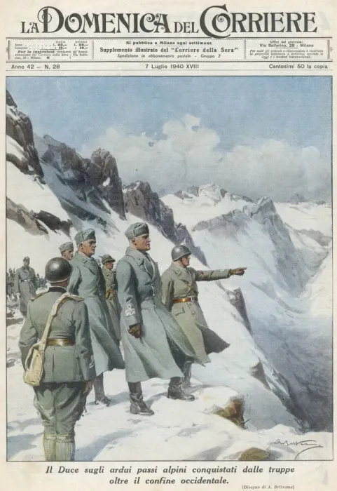 Framed Print : MUSSOLINI IN THE ALPS Framed Print : MUSSOLINI IN THE ALPS