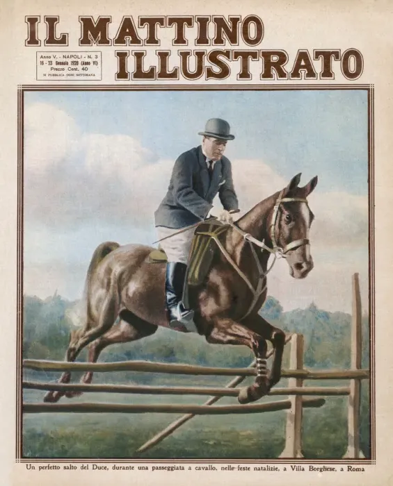Framed Print : MUSSOLINI IN THE SADDLE Framed Print : MUSSOLINI IN THE SADDLE