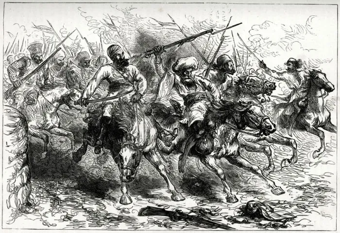 Framed Print : Mutineers advancing on Delhi, 10 May 1857, Indian Mutiny Date: 1857 Framed Print : Mutineers advancing on Delhi, 10 May 1857, Indian Mutiny Date: 1857