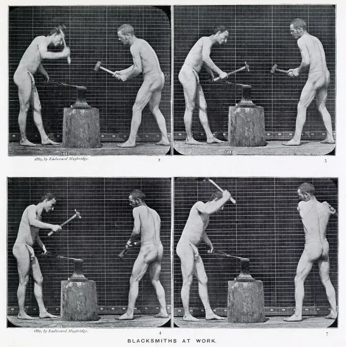 Framed Print : Muybridge - Blacksmiths Framed Print : Muybridge - Blacksmiths
