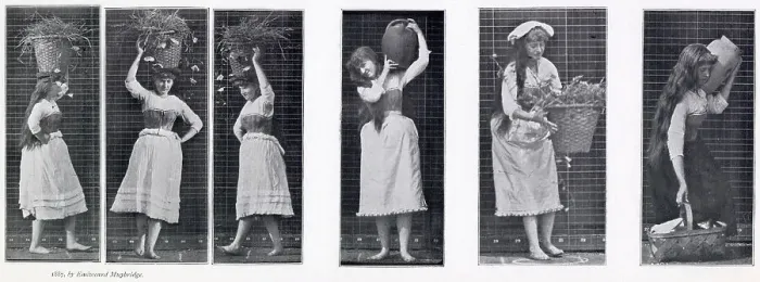 Framed Print : Muybridge - Carrying Framed Print : Muybridge - Carrying