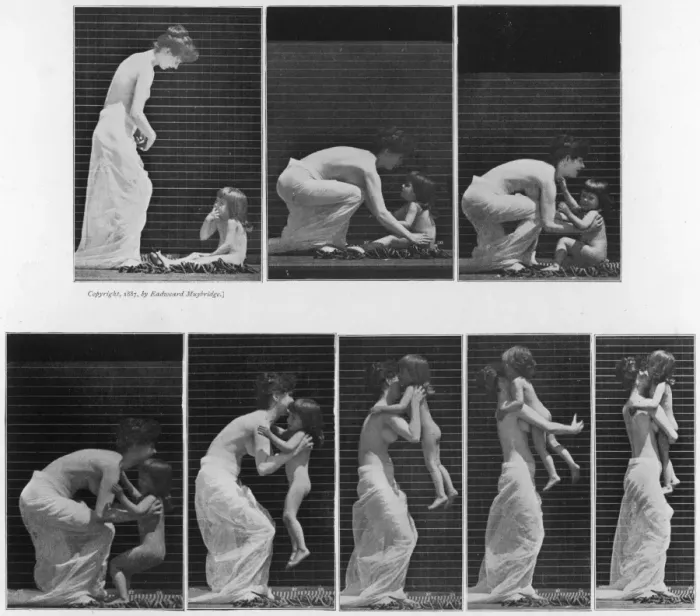 Framed Print : Muybridge / Woman & Child Framed Print : Muybridge / Woman & Child