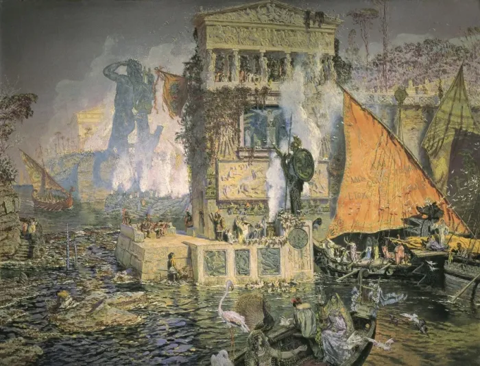 Framed Print : MUяZ i DEGRAIN, Antoni (1841-1924). The Colossus Framed Print : MUяZ i DEGRAIN, Antoni (1841-1924). The Colossus