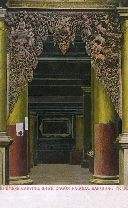 Framed Print : Myanmar - Yangon - Shwedagon Pagoda - Ornate carved doorway Framed Print : Myanmar - Yangon - Shwedagon Pagoda - Ornate carved doorway