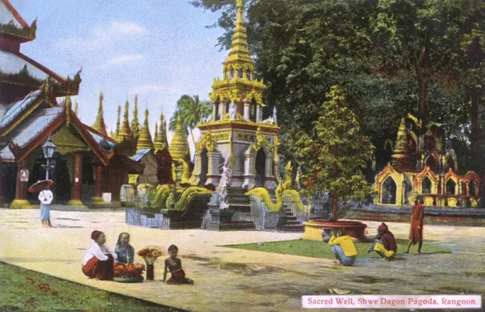 Framed Print : Myanmar - Yangon - Shwedagon Pagoda - Sacred Well Framed Print : Myanmar - Yangon - Shwedagon Pagoda - Sacred Well