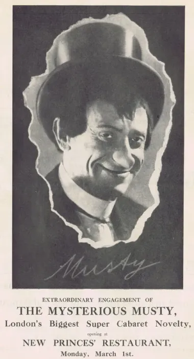 Framed Print : The Mysterious Musty, cabaret novelty act Framed Print : The Mysterious Musty, cabaret novelty act