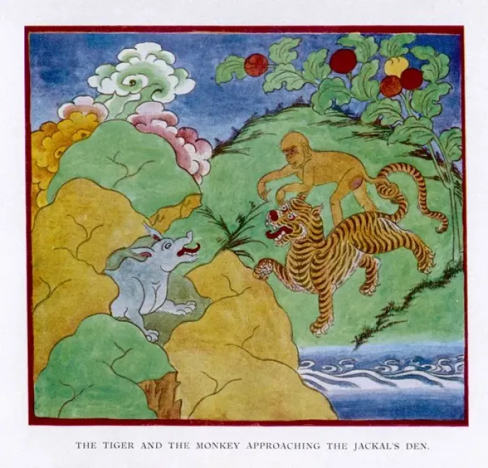 Framed Print : Myth / Tibet / Tiger / Jackal Framed Print : Myth / Tibet / Tiger / Jackal