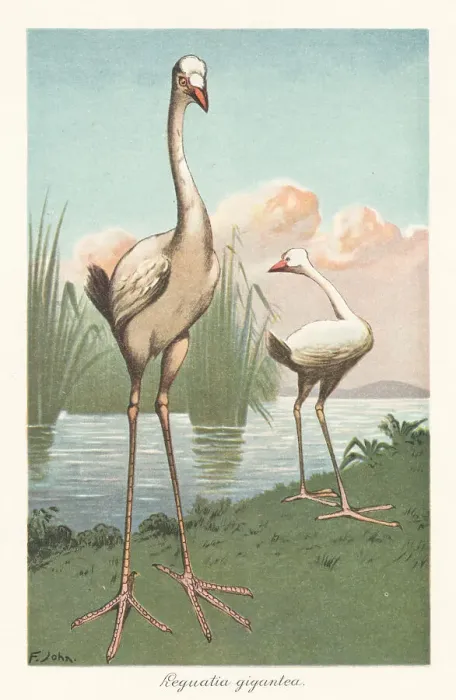 Framed Print : Mythical Reunion stork, Leguatia gigantea Framed Print : Mythical Reunion stork, Leguatia gigantea