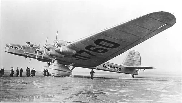 A N Tupolev ANT-20bis (forward view, on the ground) of