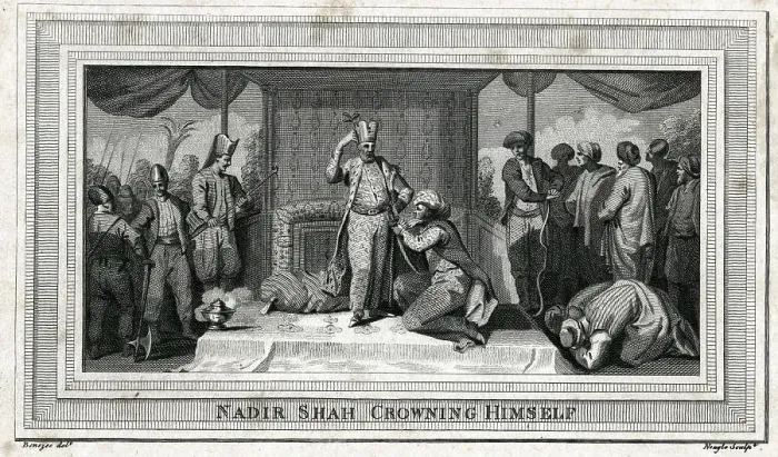 Framed Print : Nadir (Nader) Shah of Iran crowning himself Framed Print : Nadir (Nader) Shah of Iran crowning himself