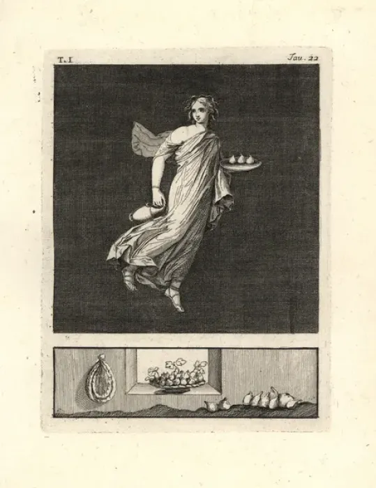 Framed Print : A Naiad, a follower of Bacchus, carrying a Framed Print : A Naiad, a follower of Bacchus, carrying a