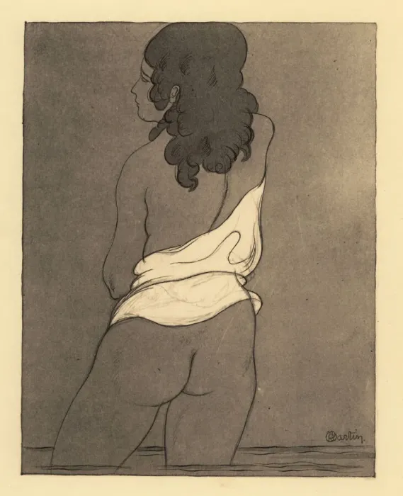 Framed Print : Naked woman up to her knees in water Framed Print : Naked woman up to her knees in water