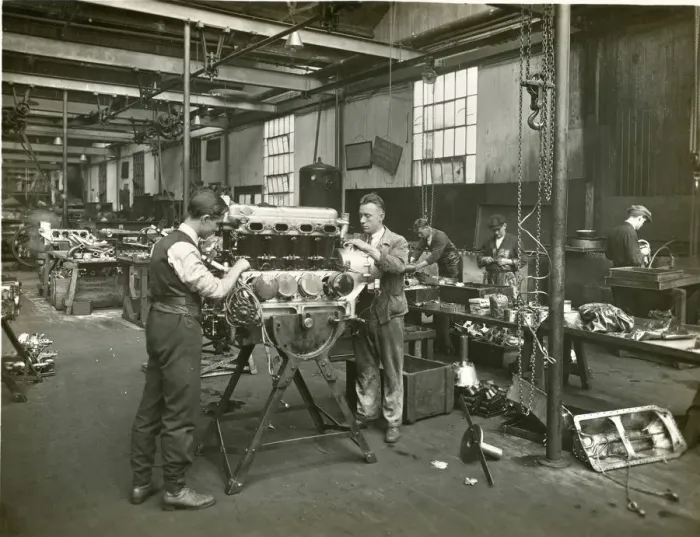 Framed Print : Napier fitting shop in 1929 Framed Print : Napier fitting shop in 1929