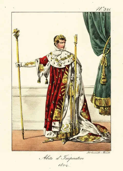 Framed Print : Napoleon Bonaparte in ceremonial robes of the Emperor of France Framed Print : Napoleon Bonaparte in ceremonial robes of the Emperor of France