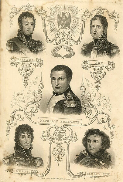 Napoleon Bonaparte and four of his Generals