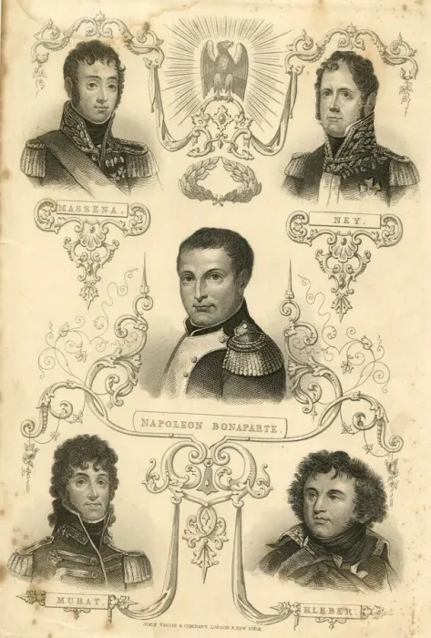 Framed Print : Napoleon Bonaparte and four of his Generals Framed Print : Napoleon Bonaparte and four of his Generals