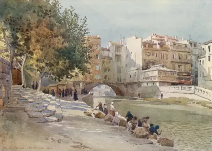 Framed Print : Narbonne / Canal 1904 Framed Print : Narbonne / Canal 1904
