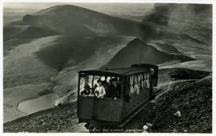 Framed Print : Narrow Gauge Mountain Railway Train, Snowdon (near Summit) Framed Print : Narrow Gauge Mountain Railway Train, Snowdon (near Summit)