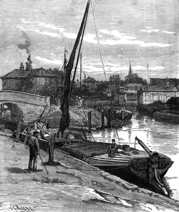 Framed Print : Narrowboats / London / 1900 Framed Print : Narrowboats / London / 1900
