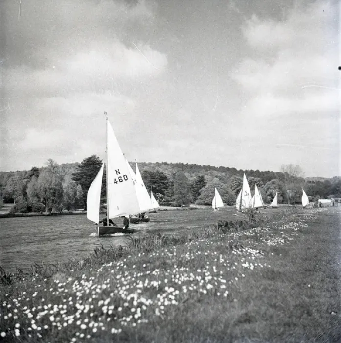 Framed Print : National 12 sailing dinghies on a Devon river Framed Print : National 12 sailing dinghies on a Devon river