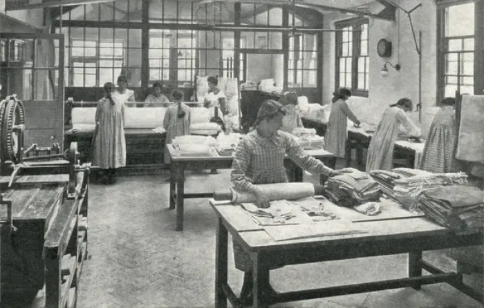 Framed Print : National Childrens Home, Harpenden - Laundry Work Framed Print : National Childrens Home, Harpenden - Laundry Work