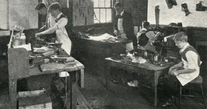 Framed Print : National Childrens Home, Harpenden - Shoemaking Framed Print : National Childrens Home, Harpenden - Shoemaking