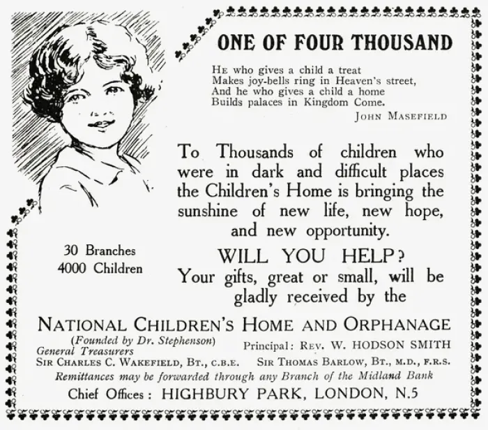 Framed Print : National Childrens Home (NCH) Advertisement Framed Print : National Childrens Home (NCH) Advertisement