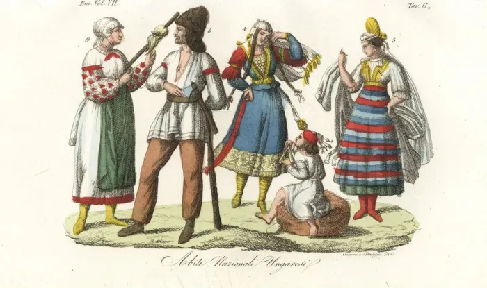 Framed Print : National costumes of the Hungarians, 18th century Framed Print : National costumes of the Hungarians, 18th century