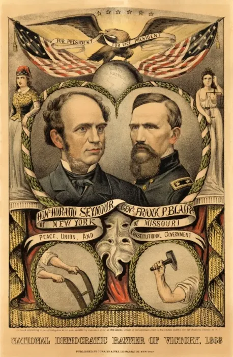 Framed Print : National Democratic Banner of Victory, 1868 Framed Print : National Democratic Banner of Victory, 1868