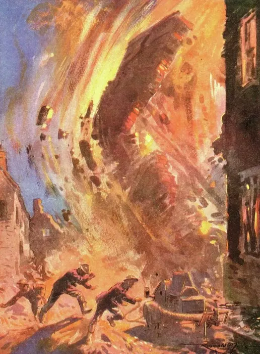 Framed Print : National Fire Service Firemen running during WWII air raid Framed Print : National Fire Service Firemen running during WWII air raid