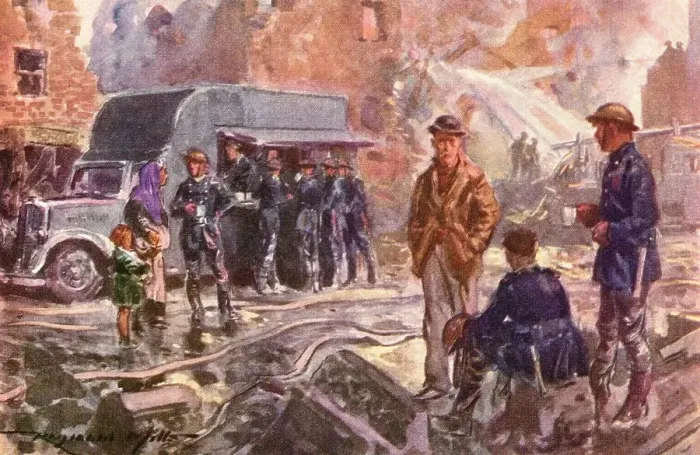 Framed Print : National Fire Service Mobile Canteen after WWII air raid Framed Print : National Fire Service Mobile Canteen after WWII air raid