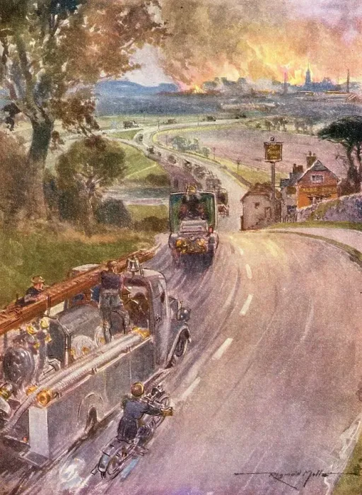 Framed Print : National Fire Service reinforcements on the way during WWII Framed Print : National Fire Service reinforcements on the way during WWII