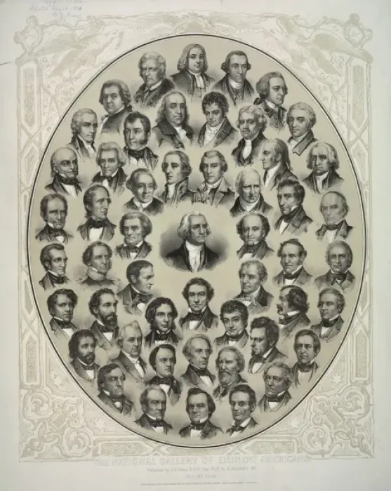Framed Print : The National Gallery of Eminent Americans Framed Print : The National Gallery of Eminent Americans