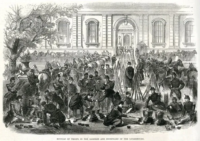 Framed Print : National Guard camping in the Luxembourg Gardens Framed Print : National Guard camping in the Luxembourg Gardens