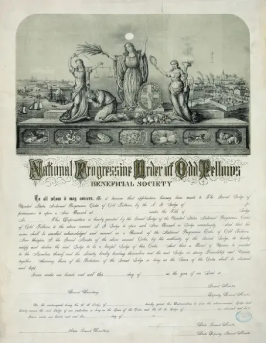 Framed Print : National Progressive Order of Odd Fellows, Beneficial Societ Framed Print : National Progressive Order of Odd Fellows, Beneficial Societ