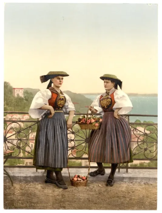 Framed Print : National Vierlander costume, Hamburg, Germany Framed Print : National Vierlander costume, Hamburg, Germany