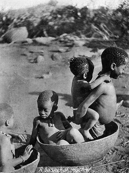 Native African Matabele children playing