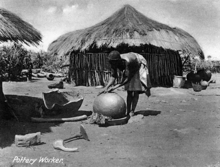 Framed Print : Native African Matabele pottery worker Framed Print : Native African Matabele pottery worker