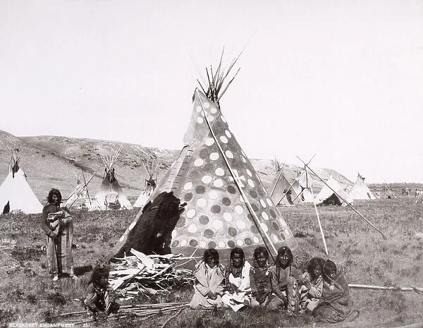 Native American Blackfoot encampment, Canada