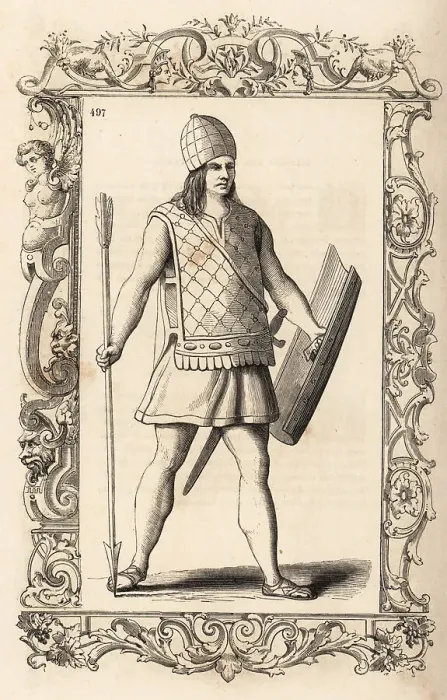 Framed Print : Native American soldier from Peru, 16th century Framed Print : Native American soldier from Peru, 16th century