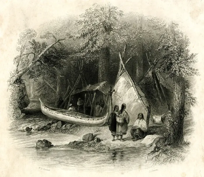 Framed Print : Native American wigwam in the forest, Canada Framed Print : Native American wigwam in the forest, Canada