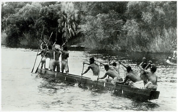 A native canoe on the Zambezi River