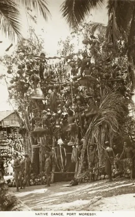 Framed Print : Native Dancers at Port Moresby - Papua New Guinea
