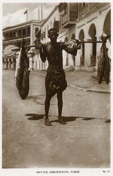 Native fisherman in the street, Aden