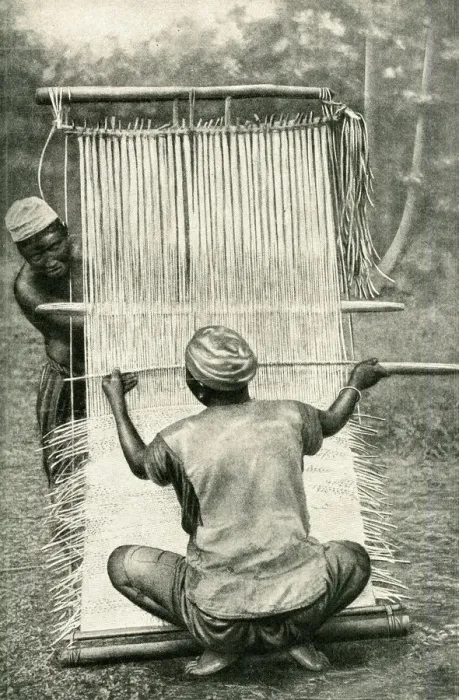 Framed Print : Native weaving industry, Cameroon, Central Africa